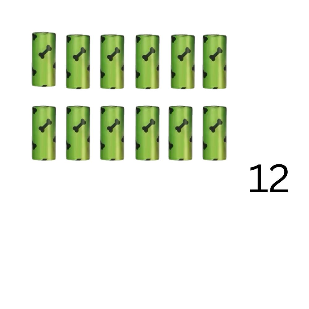 πΆ Dog Poop Bag Dispenser + 25x Biodegradable Scented Bags β Leakproof, Eco-Friendly & Easy Tear β Green Bone Design β Pet Waste Bag Holder with Clip