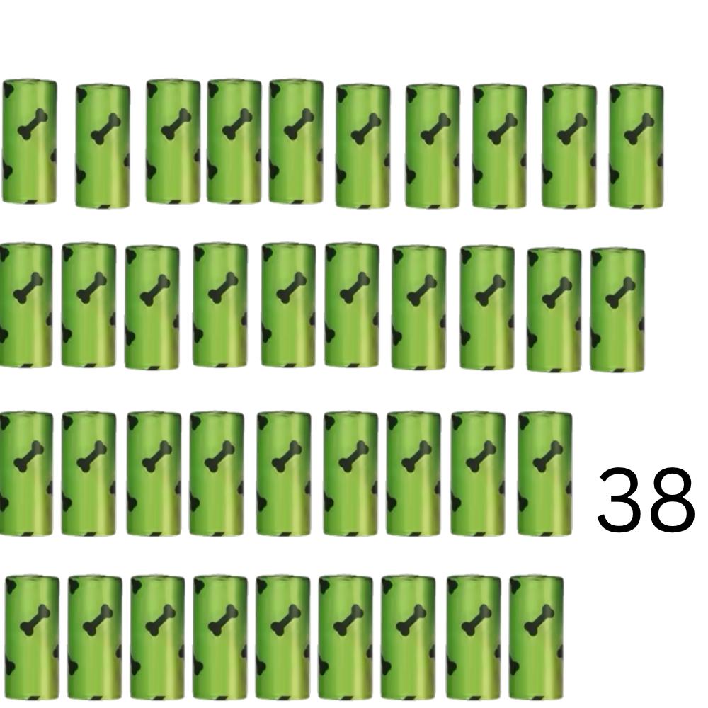 🐶 Dog Poop Bag Dispenser + 25x Biodegradable Scented Bags – Leakproof, Eco-Friendly & Easy Tear – Green Bone Design – Pet Waste Bag Holder with Clip