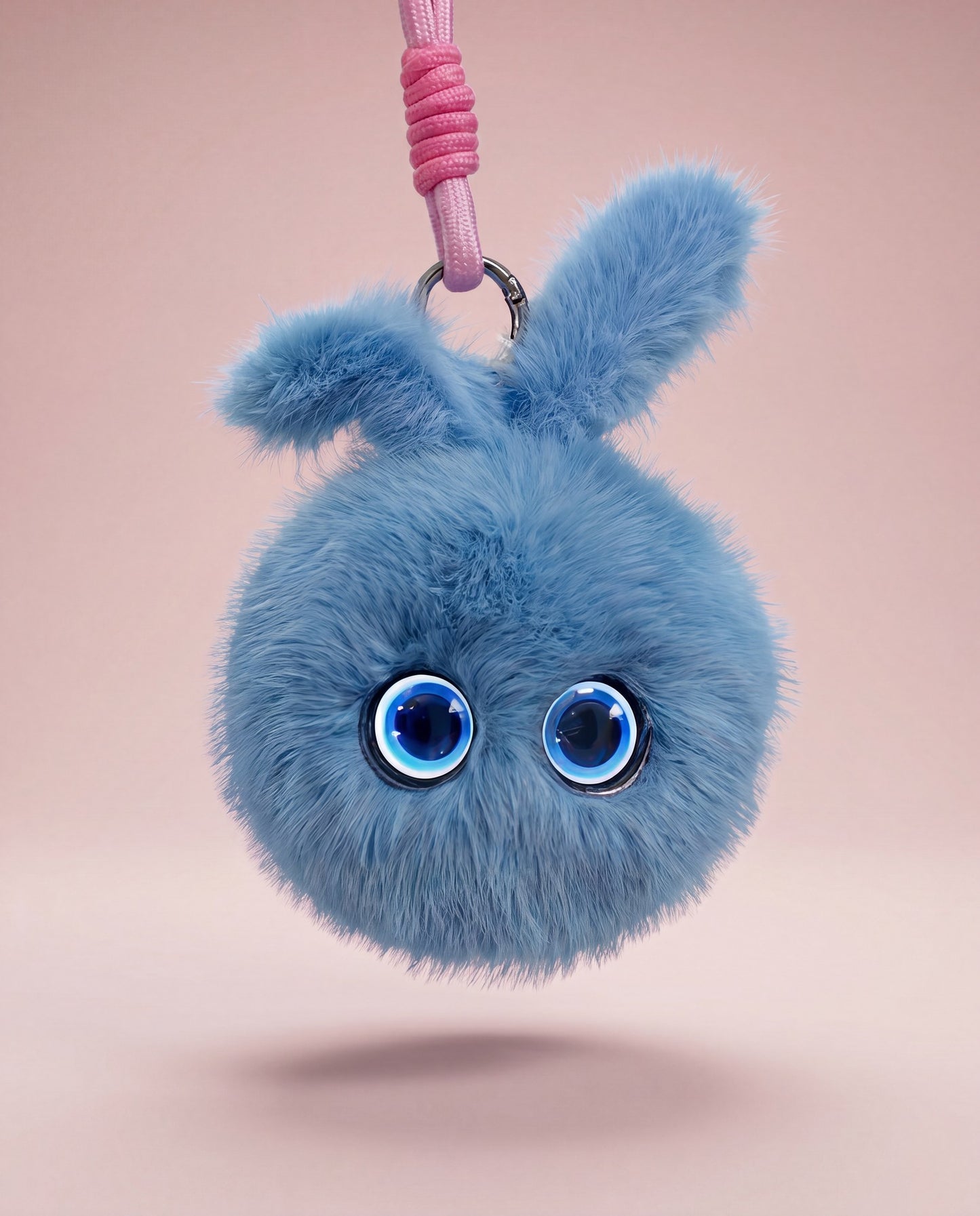 Mini AI Buddy – Interactive Talking Plush Keychain with LED Emotion Eyes – Blue, Pink & Orange
