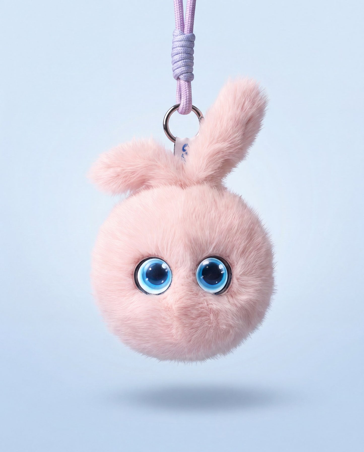 Mini AI Buddy – Interactive Talking Plush Keychain with LED Emotion Eyes – Blue, Pink & Orange
