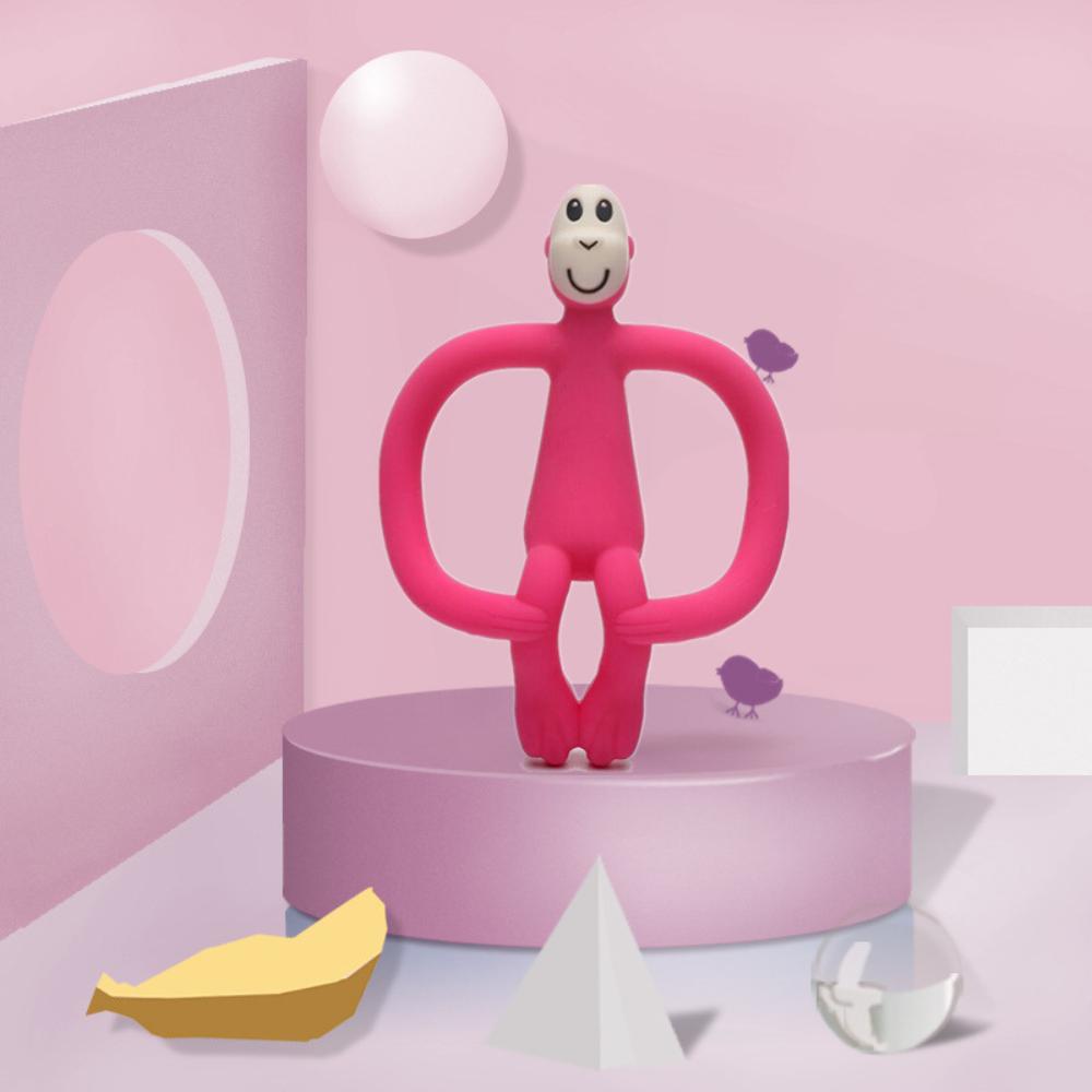 Matchstick Monkey Original Teething Toy – Antimicrobial Silicone Baby Teether – Easy to Grip – BPA Free – 3+ Months – 10.5 cm – Green Monkey + Pink Monkey + Blue Monkey 🐵 Kids