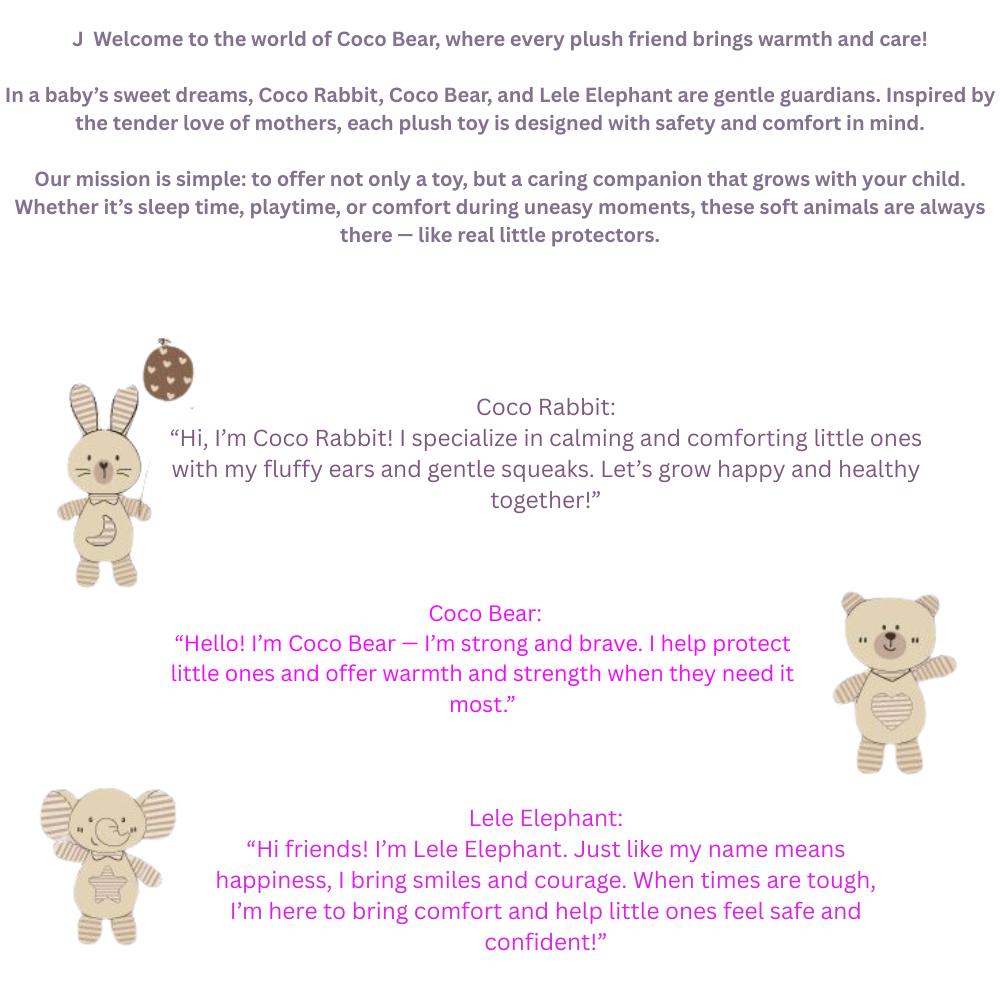 Soft Organic Baby Rattle - Natural Cotton Plush Animal Toy - Bear, Bunny, Elephant, Lion - Sensory Hanheld Toy for Newborns (0-12 Months) Kids